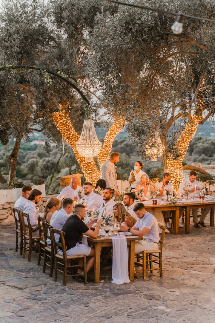 reception in Agreco Farms wedding venue in Crete